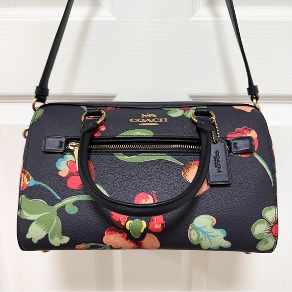 Coach Rowan Satchel Crossbody Dreamy Land Floral Pebbled Leather NWOT - Picture 6 of 10